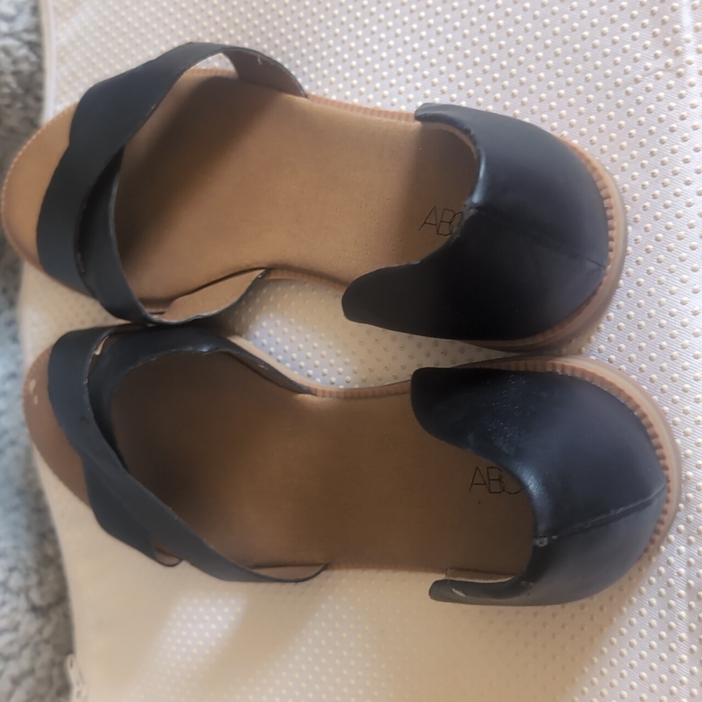 Abound Black Platform Slide Sandals Size 8 | Chunky Flat Sandals - Picture 5 of 8